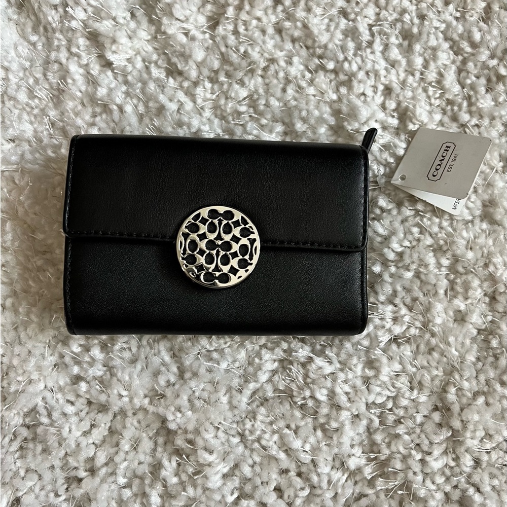 Coach tri fold leather wallet
